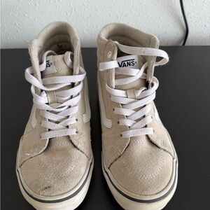 Vans Tan High-Top Sneakers with White Laces